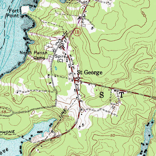Topographic Map of Saint George, ME