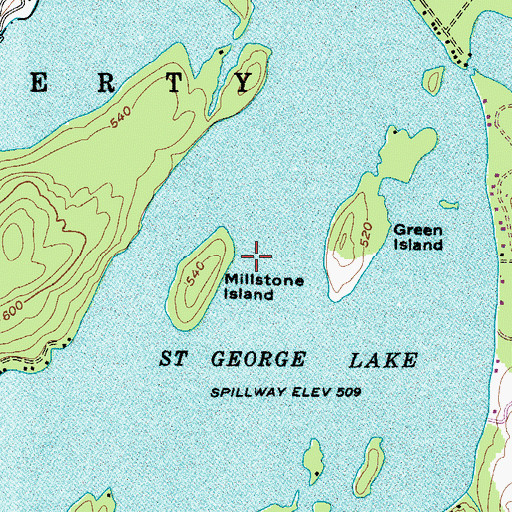 Topographic Map of Saint George Lake, ME