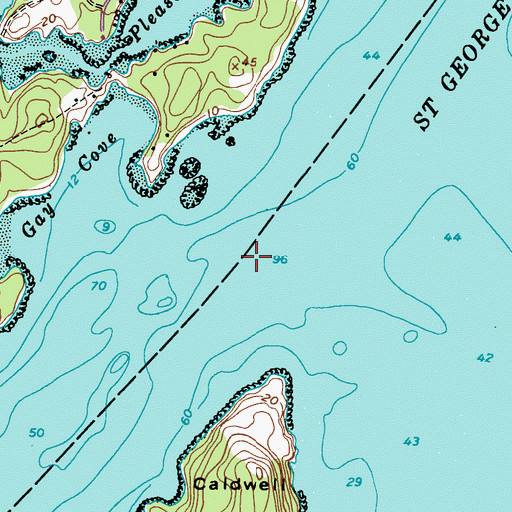 Topographic Map of Saint George River, ME