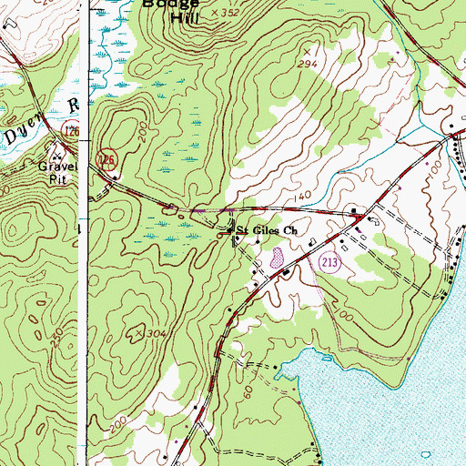 Topographic Map of Saint Giles Church, ME