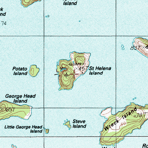 Topographic Map of Saint Helena Island, ME