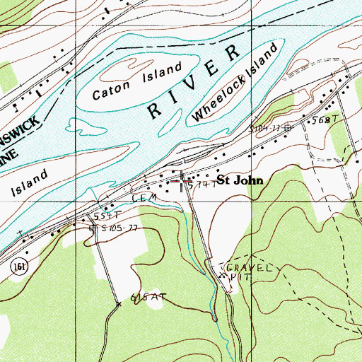 Topographic Map of Saint John, ME