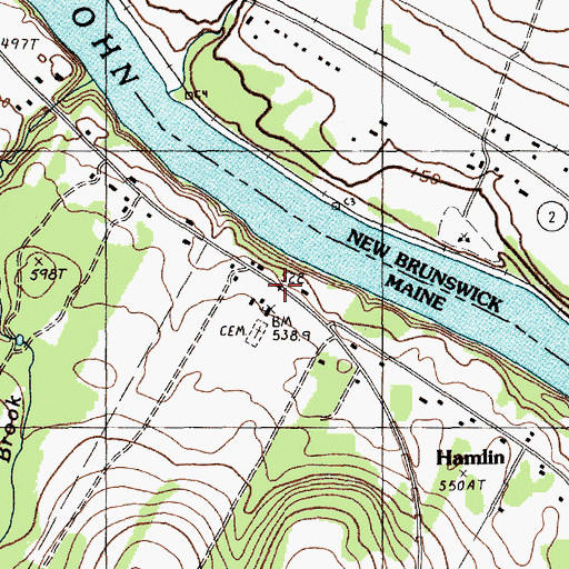 Topographic Map of Saint Joseph Church, ME