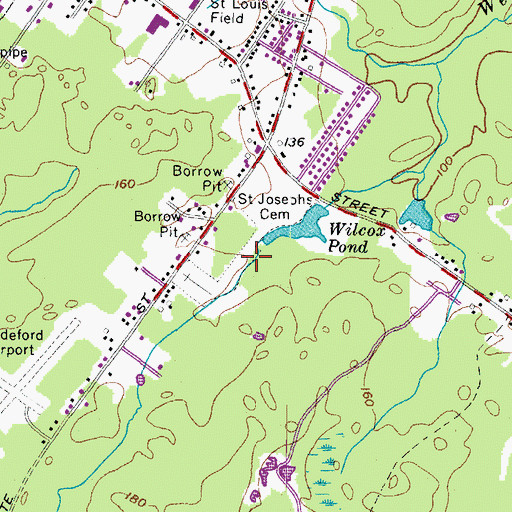 Topographic Map of Saint Josephs Cemetery, ME