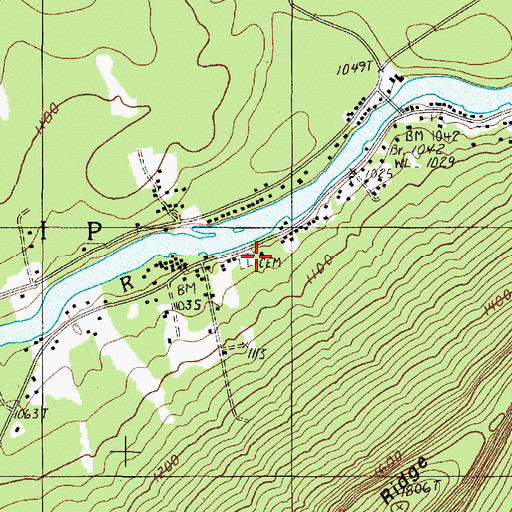 Topographic Map of Saint Josephs Cemetery, ME