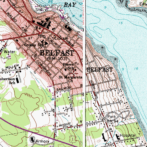Topographic Map of Saint Margaret's Episcopal Church, ME