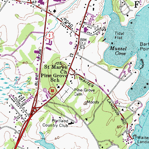 Topographic Map of Saint Mary the Virgin Episcopal Church, ME