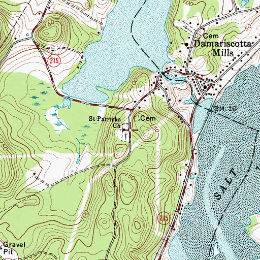 Topographic Map of Saint Patricks Church, ME