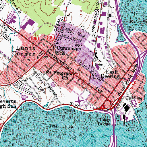 Topographic Map of Saint Peters Episcopal Church, ME
