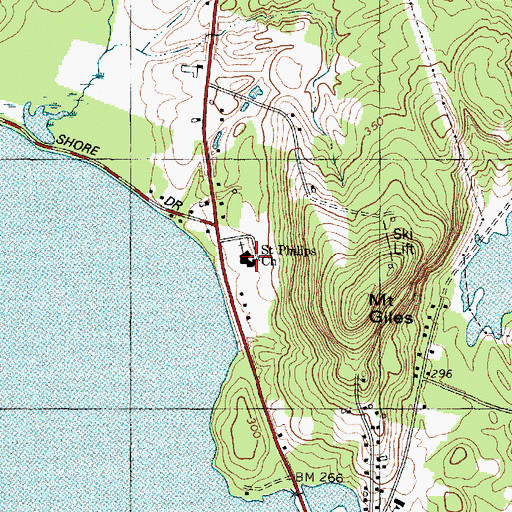 Topographic Map of Saint Philips Church, ME