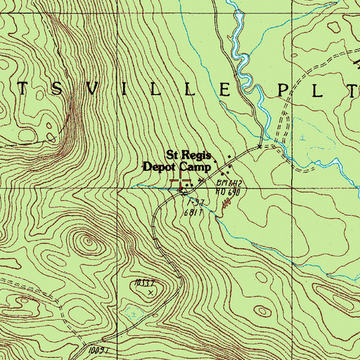 Topographic Map of Saint Regis Depot Camp, ME