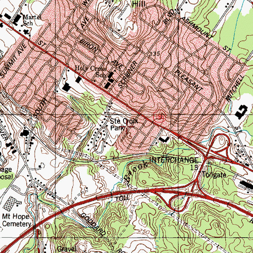 Topographic Map of Sainte Croix Park, ME
