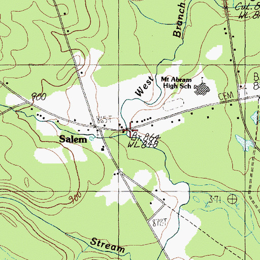 Topographic Map of Salem, ME