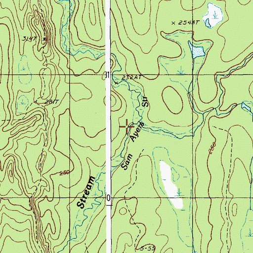 Topographic Map of Sally Ayers Brook, ME