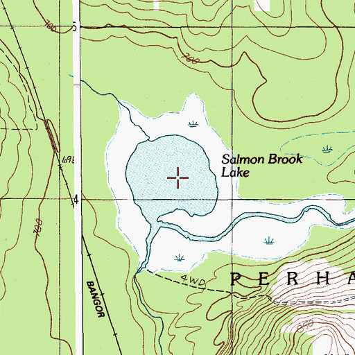 Topographic Map of Salmon Brook Lake, ME