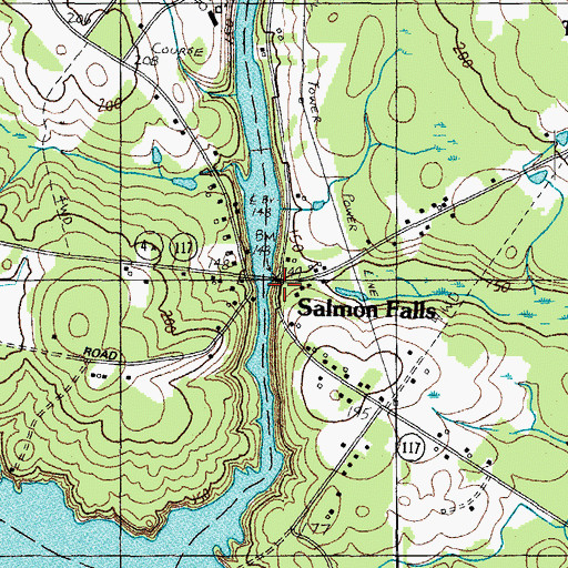 Topographic Map of Salmon Falls, ME