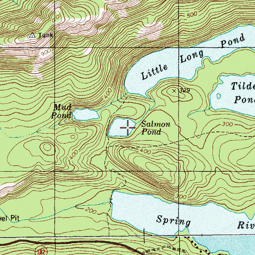 Topographic Map of Salmon Pond, ME