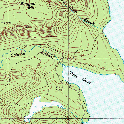 Topographic Map of Salmon Stream, ME