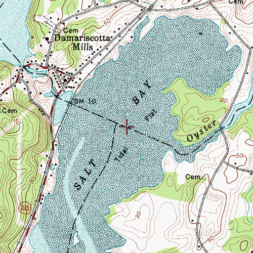 Topographic Map of Salt Bay, ME