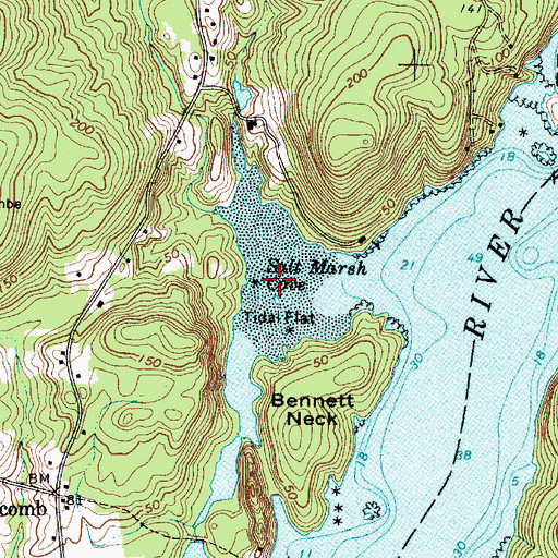 Topographic Map of Salt Marsh Cove, ME