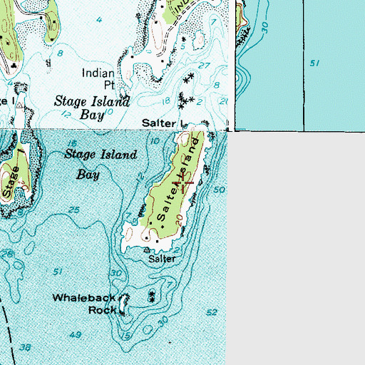 Topographic Map of Salter Island, ME