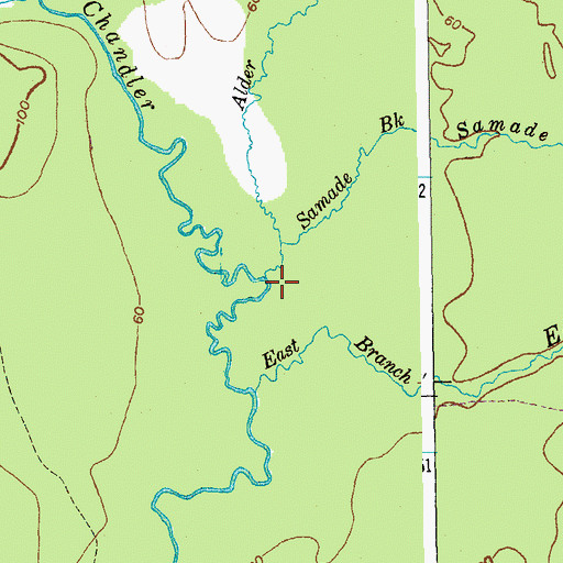 Topographic Map of Samade Brook, ME