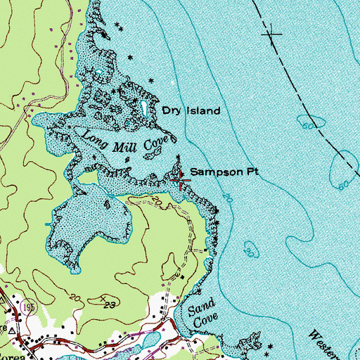 Topographic Map of Sampson Point, ME