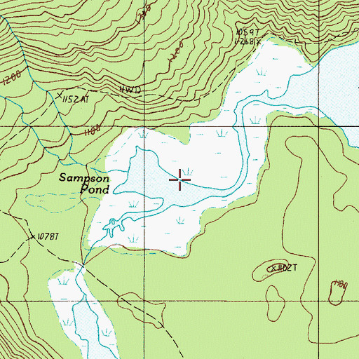 Topographic Map of Sampson Pond, ME