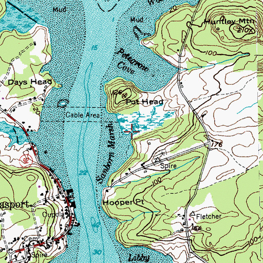 Topographic Map of Sanborn Marsh, ME
