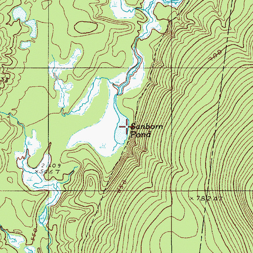 Topographic Map of Sanborn Pond, ME
