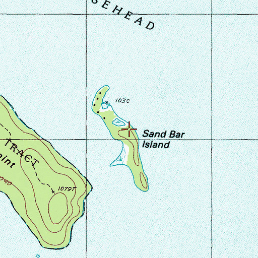 Topographic Map of Sand Bar Island, ME