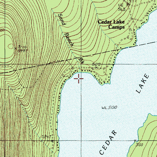 Topographic Map of Sand Beach Brook, ME