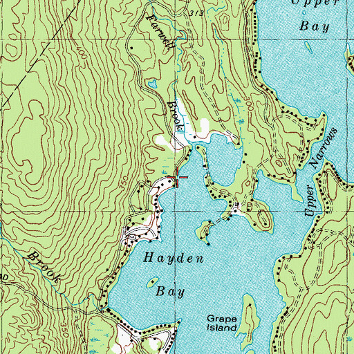 Topographic Map of Sand Brook, ME