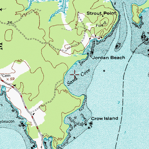 Topographic Map of Sand Cove, ME