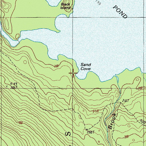 Topographic Map of Sand Cove, ME