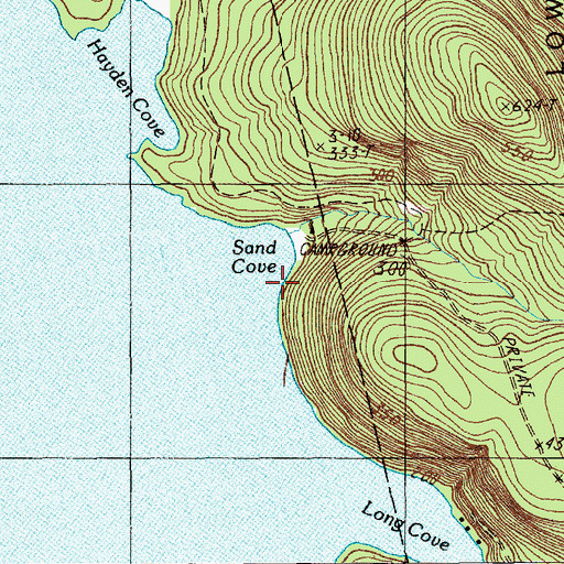 Topographic Map of Sand Cove, ME
