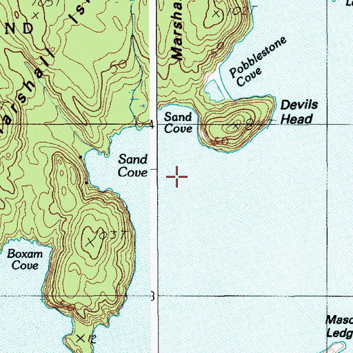 Topographic Map of Sand Cove, ME