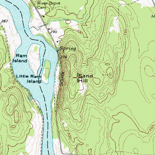 Topographic Map of Sand Hill, ME