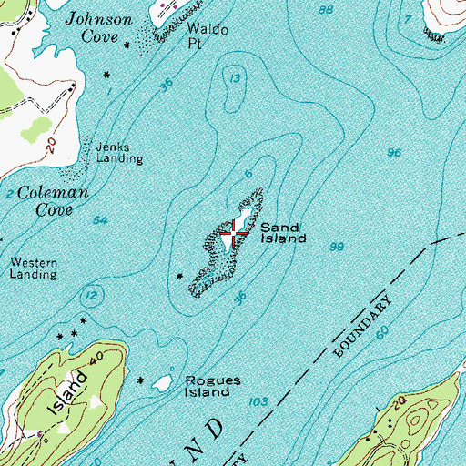 Topographic Map of Sand Island, ME