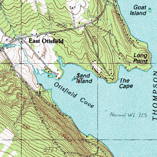 Topographic Map of Sand Island, ME