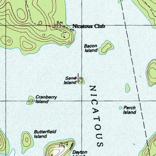 Topographic Map of Sand Island, ME