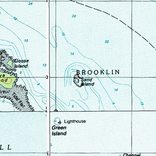 Topographic Map of Sand Island, ME