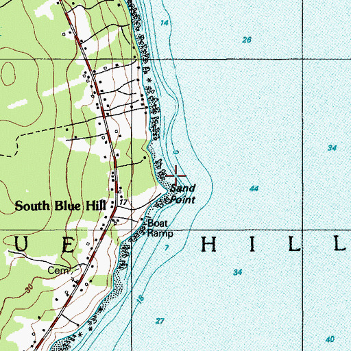 Topographic Map of Sand Point, ME