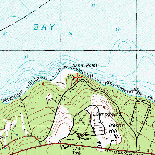 Topographic Map of Sand Point, ME