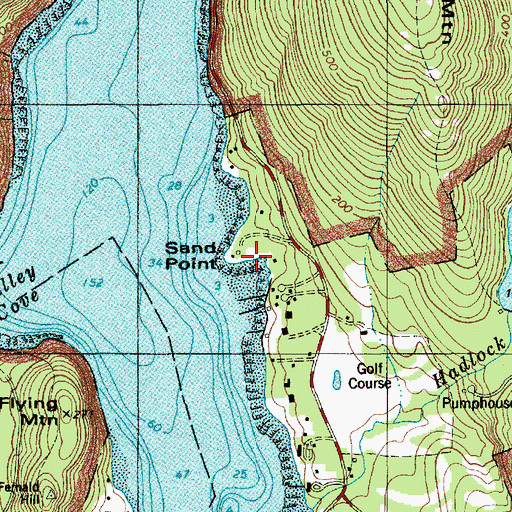 Topographic Map of Sand Point, ME