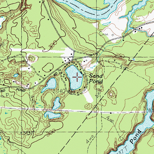 Topographic Map of Sand Pond, ME
