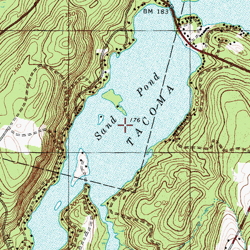 Topographic Map of Sand Pond, ME
