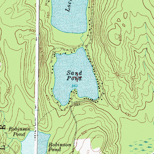 Topographic Map of Sand Pond, ME