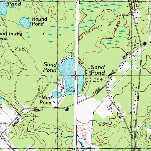 Topographic Map of Sand Pond, ME