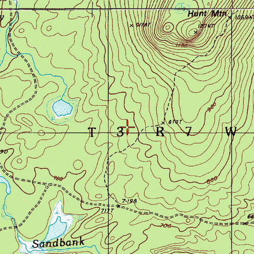 Topographic Map of Sandbank Trail, ME